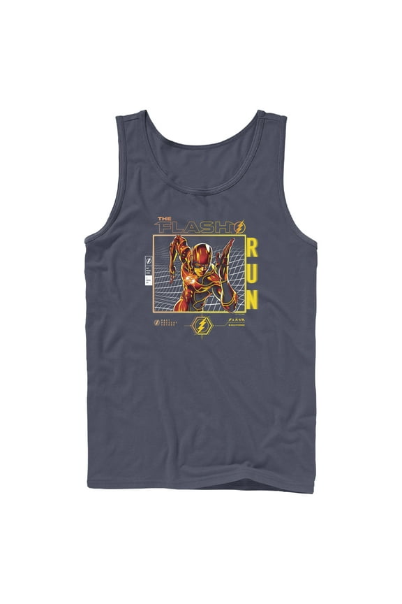 Men's The Flash Speedster Run  Tank Top Navy Blue Medium
