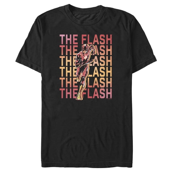 Men's The Flash Speedster Stacked Logo  Graphic Tee Black Medium