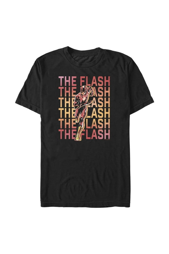 Men's The Flash Speedster Stacked Logo  Graphic Tee Black Small