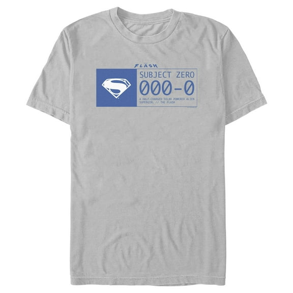 Men's The Flash Supergirl Subject Zero Blue Graphic Tee Silver Large