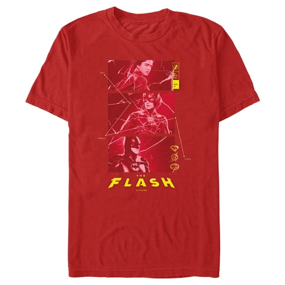 Men's The Flash Superheroes Red Portraits Graphic Tee Red X Large
