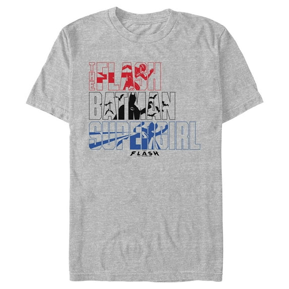 Men's The Flash Superheroes Silhouettes Graphic Tee Athletic Heather 2X Large