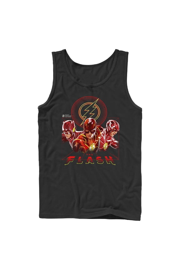 Men's The Flash Triple Trouble Tank Top Black X Large