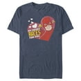 thumbnail image 1 of Men's The Flash Valentine's Day My Heart Races for You  Graphic Tee Navy Blue Heather Large, 1 of 4