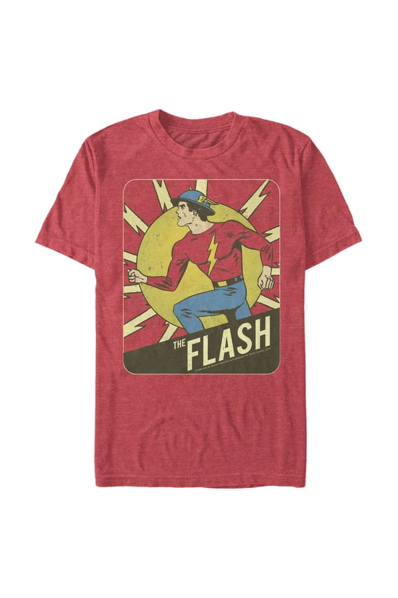 Men's The Flash Vintage Frame Graphic Tee Red Heather X Large