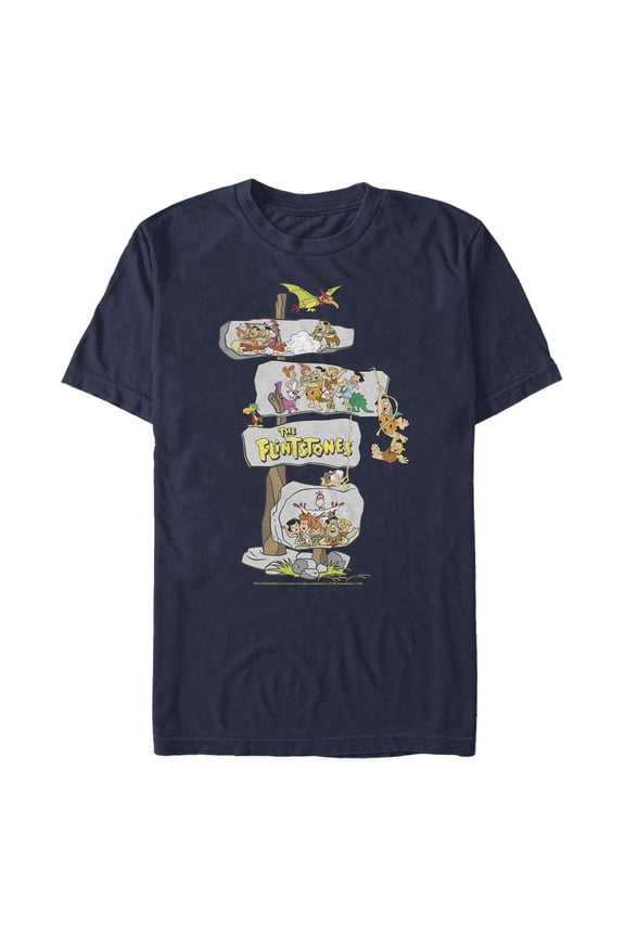 Men's The Flintstones Direction Sign Graphic T-Shirt