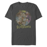 Mens The Flintstones Family Distressed Portrait Graphic T-Shirt
