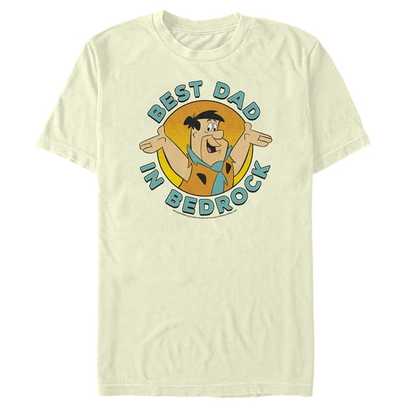 Men's The Flintstones Father's Day Fred Flintstone Best Dad  Graphic Tee Beige Large