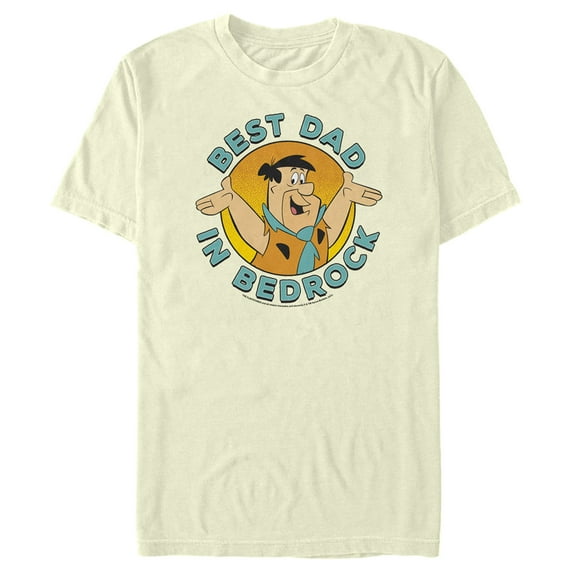 Men's The Flintstones Father's Day Fred Flintstone Best Dad Graphic Tee Beige X Large