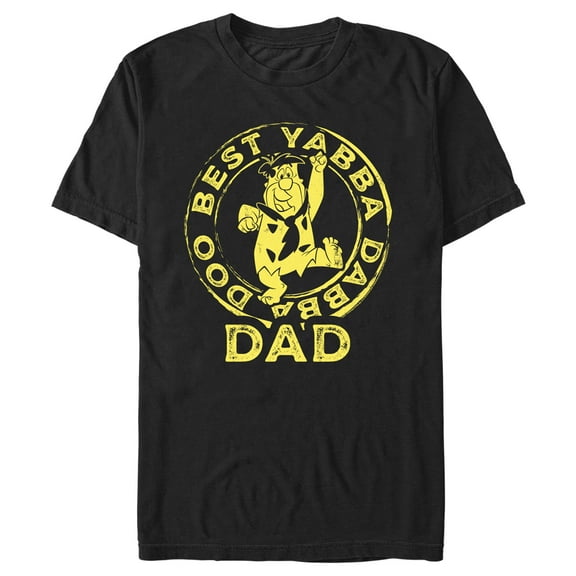 Men's The Flintstones Father's Day Fred Flintstone Yabba Dabba Doo Graphic Tee Black Large