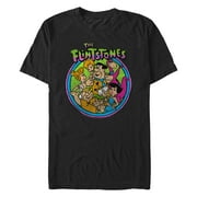 Men's The Flintstones Retro Circled Neighbors Graphic T-Shirt