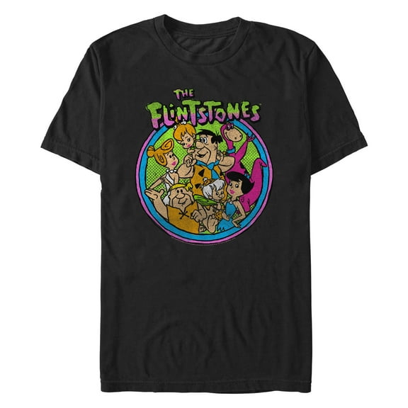 Men's The Flintstones Retro Circled Neighbors Graphic T-Shirt
