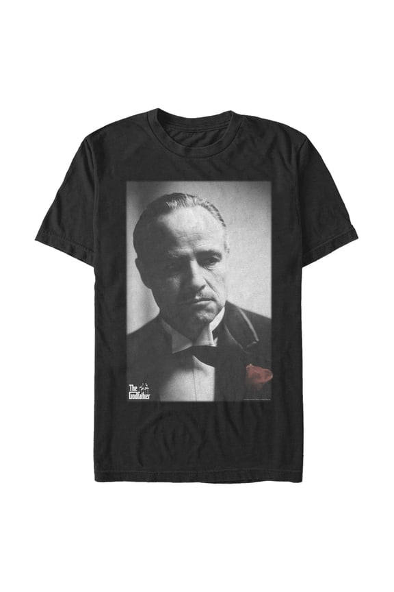 Men's The Godfather Don Corleone Portrait Graphic Tee Black Small