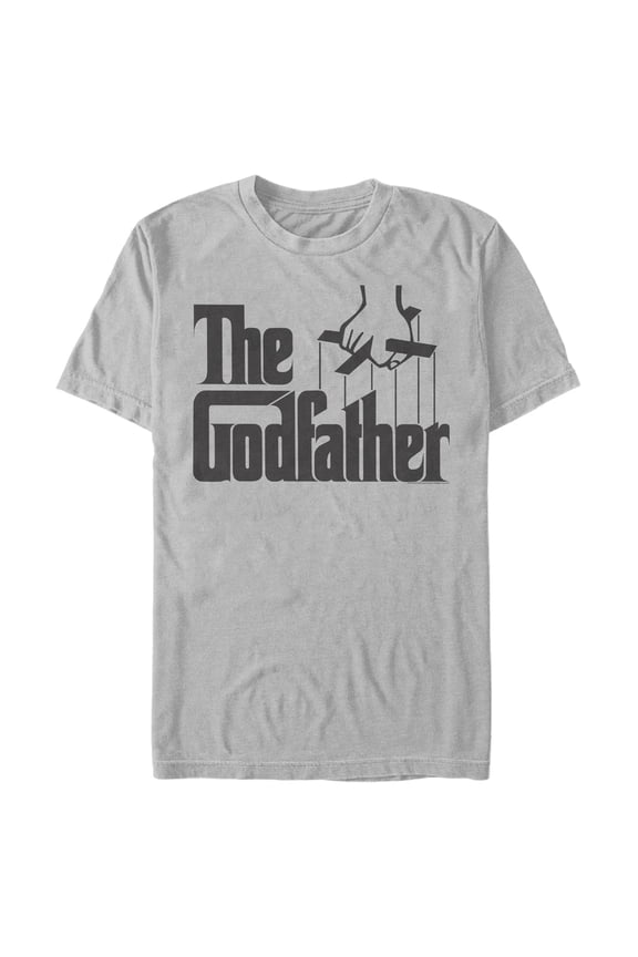 Men's The Godfather Puppet Master Logo Graphic Tee Silver Medium
