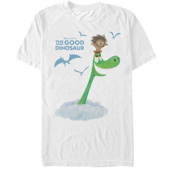 Men's The Good Dinosaur Arlo and Spot Clouds  Graphic Tee White 2X Large