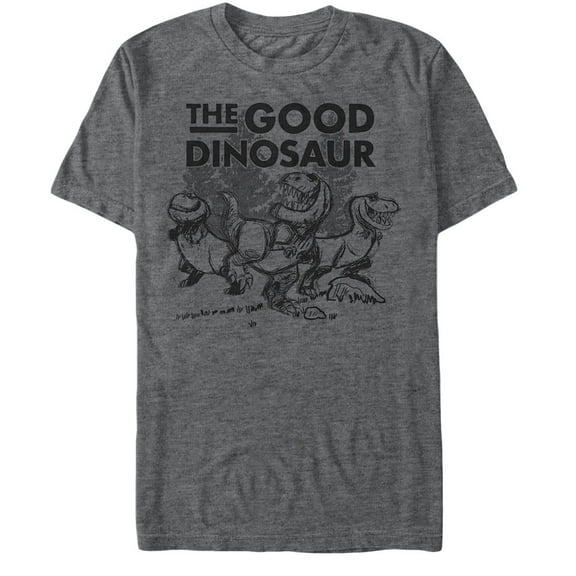 Men's The Good Dinosaur Tyrannosaurus Rex Family Graphic Tee Charcoal Heather Medium