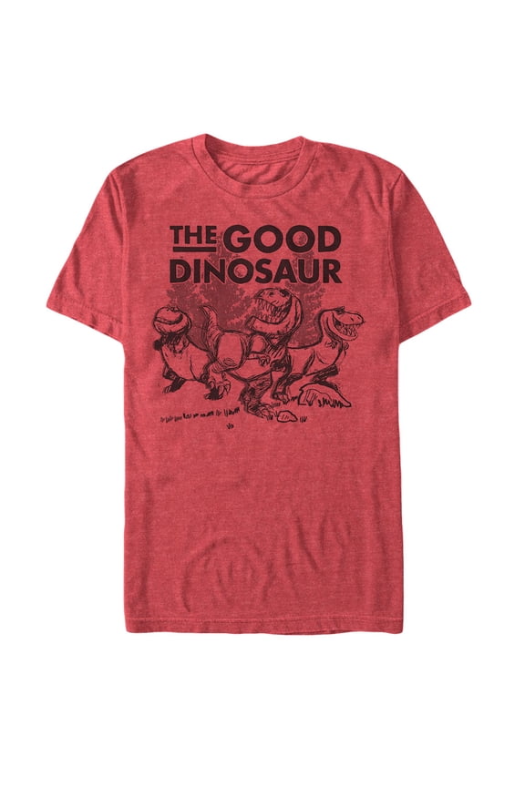 Men's The Good Dinosaur Tyrannosaurus Rex Family Graphic Tee Red Heather Small