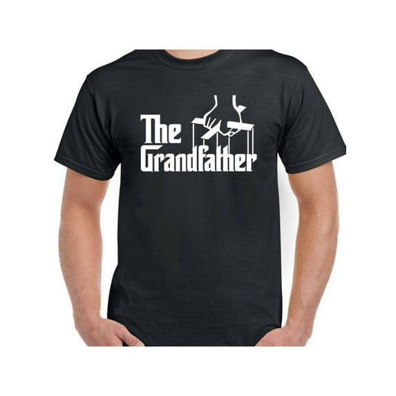 Men's "The Grandfather" T-Shirt - Humorous Father's Day & Birthday Gift, Regular Fit, Black Cotton Tee with Rocking Chairs Graphic, Machine Washable