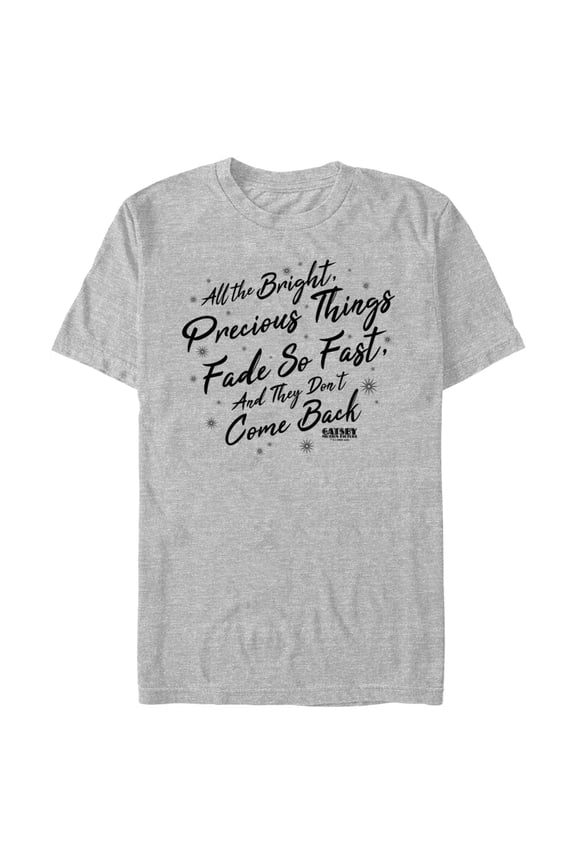 Men's The Great Gatsby All the Bright Precious Things Quote  Graphic Tee Athletic Heather Medium
