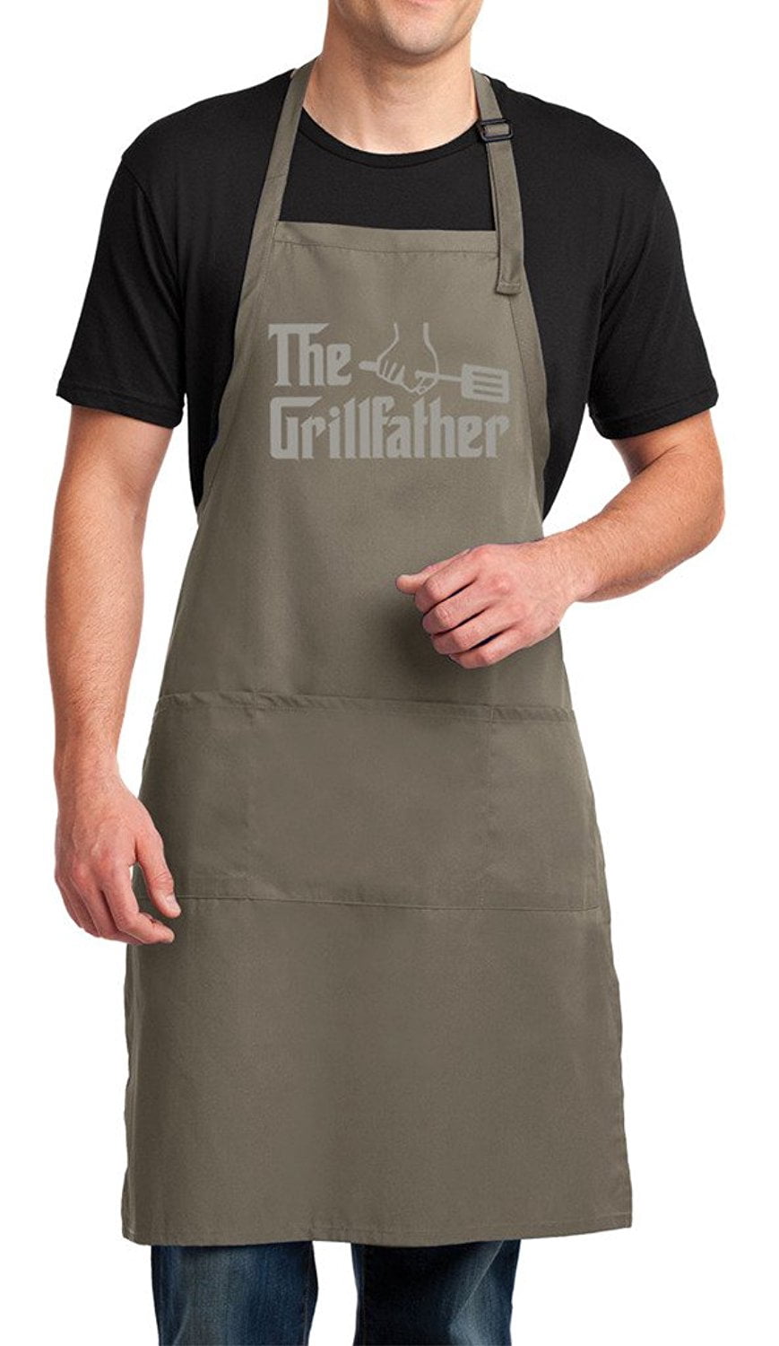 Men's The Grillfather Funny BBQ Apron - Khaki