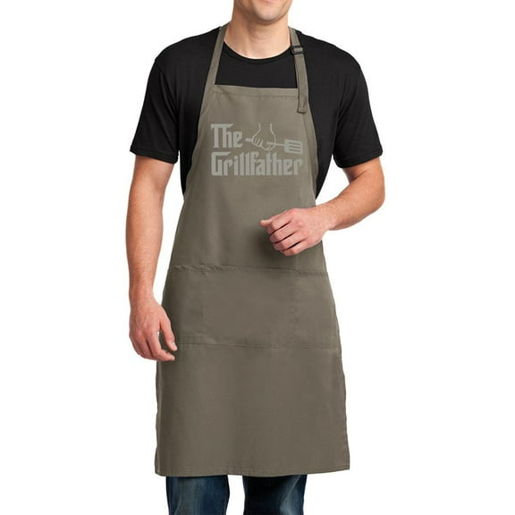 Men's The Grillfather Funny BBQ Apron - Khaki