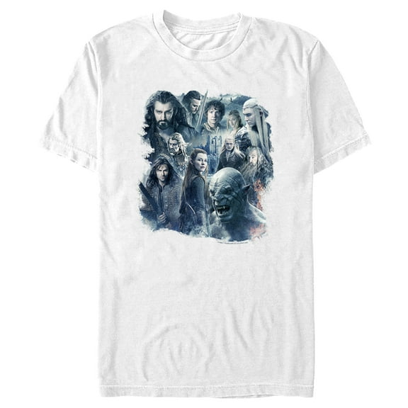 Men's The Hobbit: The Battle of the Five Armies Character Poster Graphic Tee White 3X Large