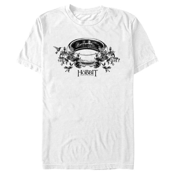 Men's The Hobbit: The Battle of the Five Armies The Ring Sketch  Graphic Tee White Small