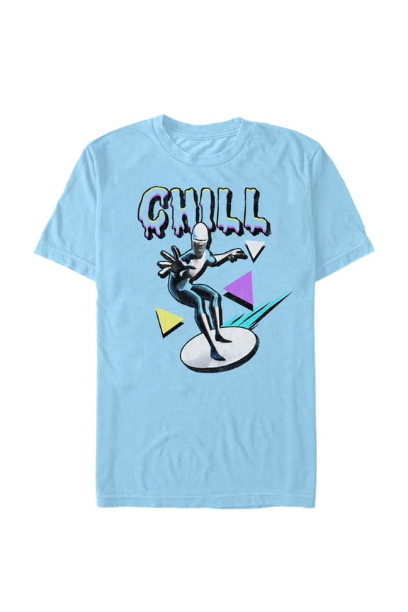 Men's The Incredibles 2 Frozone Retro Chill Graphic Tee Light Blue Medium
