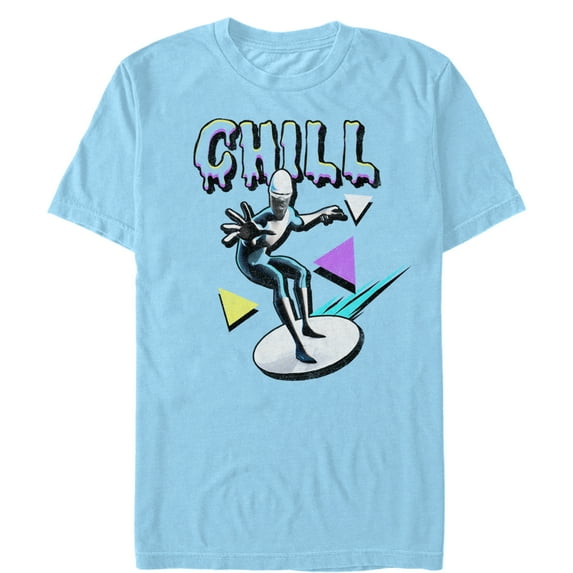 Men's The Incredibles 2 Frozone Retro Chill Graphic Tee Light Blue X Large