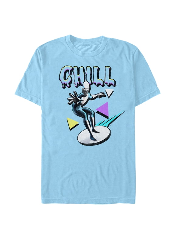 Men's The Incredibles 2 Frozone Retro Chill Graphic Tee Light Blue X Large