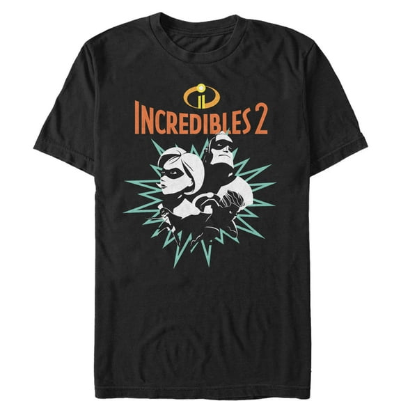 Men's The Incredibles 2 Heroic Parents  Graphic Tee Black 2X Large