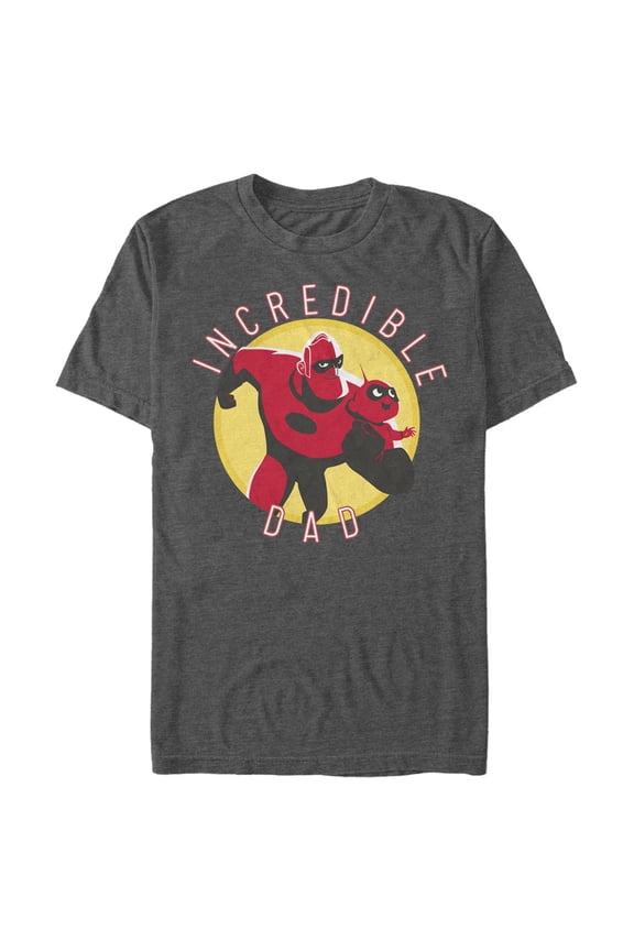 Men's The Incredibles 2 Jack-Jack and Mr. Incredible Dad Graphic Tee Charcoal Heather 3X Large