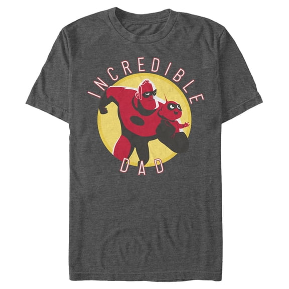Men's The Incredibles 2 Jack-Jack and Mr. Incredible Dad Graphic Tee Charcoal Heather Small