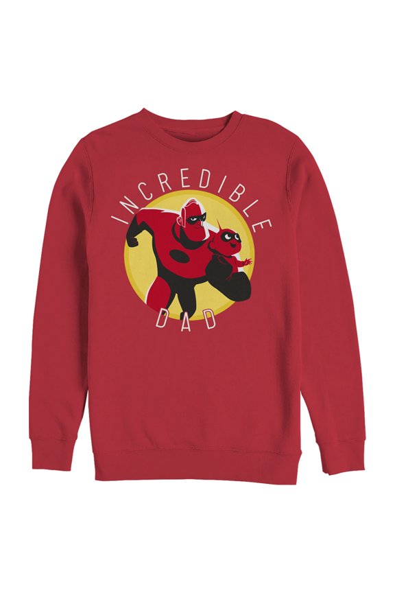 Men's The Incredibles 2 Jack-Jack and Mr. Incredible Dad Sweatshirt Red 3X Large
