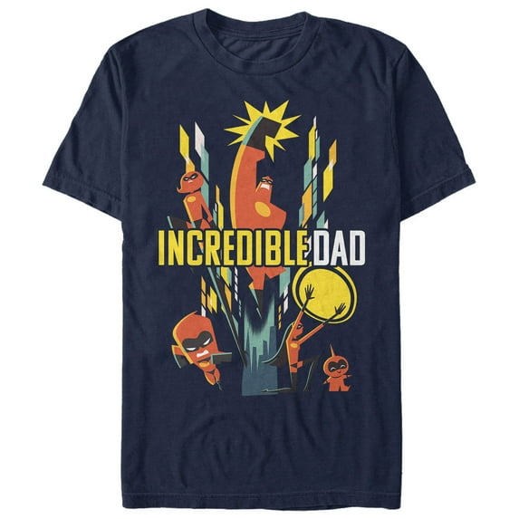 Men's The Incredibles 2 Modern Incredible Dad Graphic Tee Navy Blue 3X Large