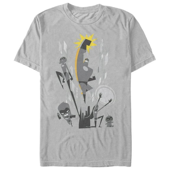 Men's The Incredibles 2 Modern Incredible Family  Graphic Tee Silver 2X Large
