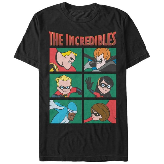 Men's The Incredibles Character Panels  Graphic Tee Black 2X Large