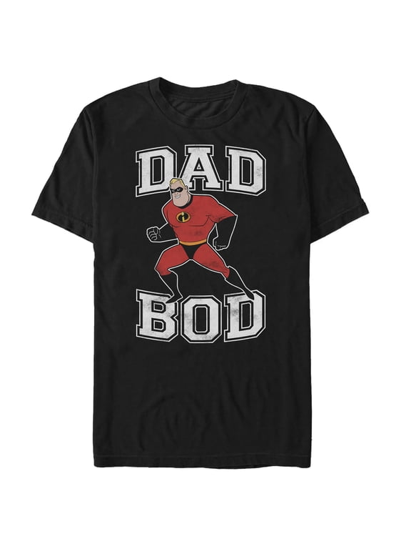 Men's The Incredibles Dad Bod Graphic Tee Black Large