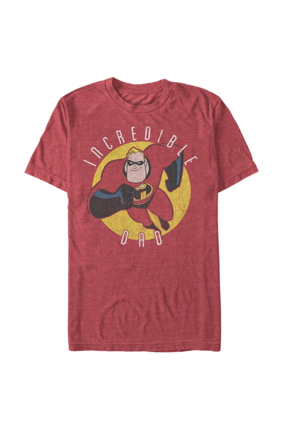 Men's The Incredibles Incredible Dad Graphic Tee Red Heather Large