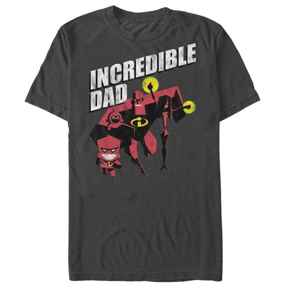 Men's The Incredibles Incredible Father  Graphic Tee Charcoal 2X Large