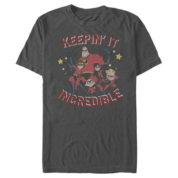 Men's The Incredibles Keepin' It Incredible Graphic Tee Charcoal Small