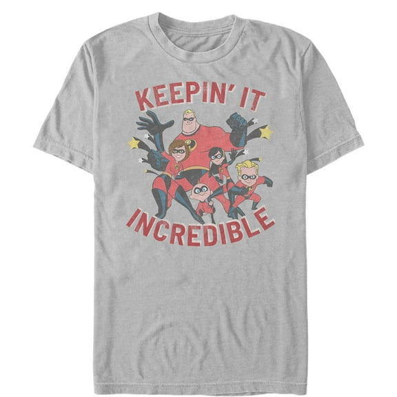 Men's The Incredibles Keepin' It Incredible  Graphic Tee Silver Medium
