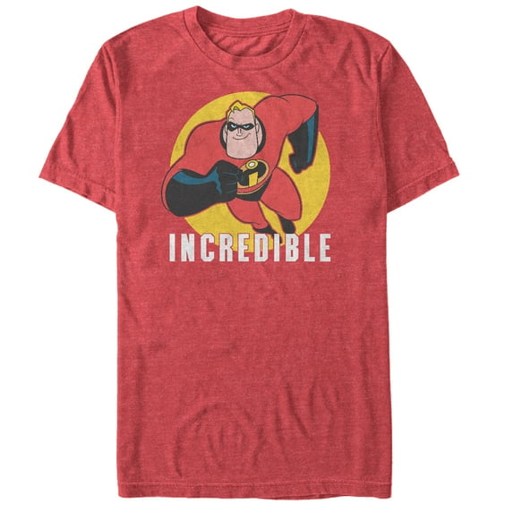 Men's The Incredibles Masked Hero Graphic Tee Red Heather Medium