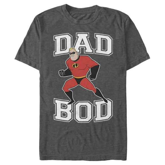 Men's The Incredibles Mr. Incredible Dad Bod Graphic Tee Charcoal Heather 2X Large