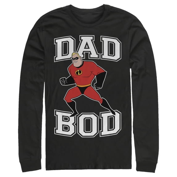Men's The Incredibles Mr. Incredible Dad Bod Long Sleeve Shirt Black 2X Large