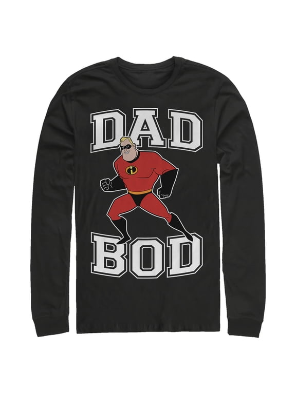 Men's The Incredibles Mr. Incredible Dad Bod Long Sleeve Shirt Black Small