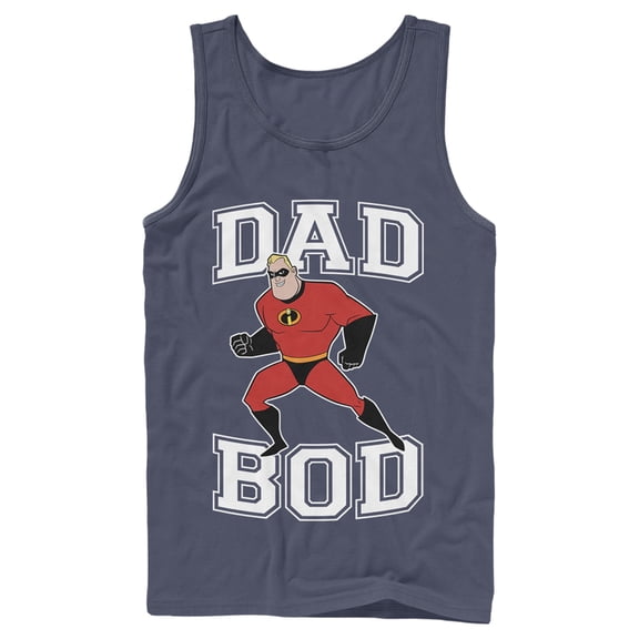Men's The Incredibles Mr. Incredible Dad Bod Tank Top Navy Blue 2X Large