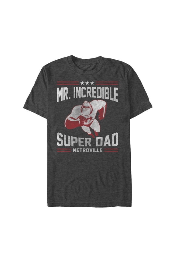 Men's The Incredibles Super Dad Graphic Tee Charcoal Heather 2X Large