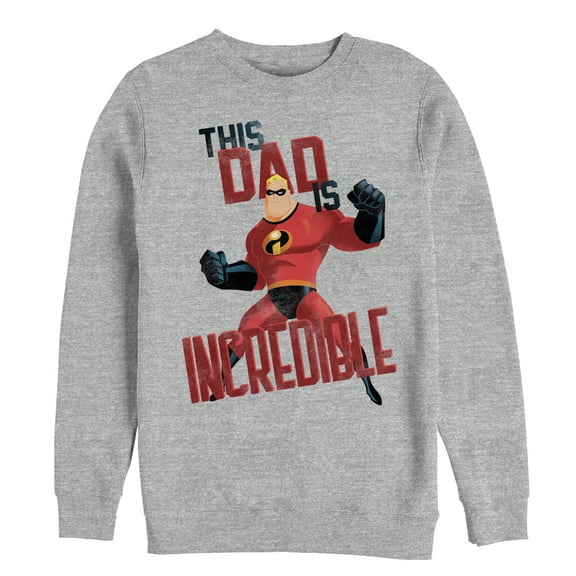 Men's The Incredibles This Dad is Incredible Sweatshirt Athletic Heather Medium