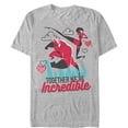 thumbnail image 1 of Men's The Incredibles Valentine Together We're Incredible  Graphic Tee Athletic Heather 3X Large, 1 of 4